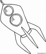 Cartoon Easy Rocket Coloring Page  ColoringAll sketch template