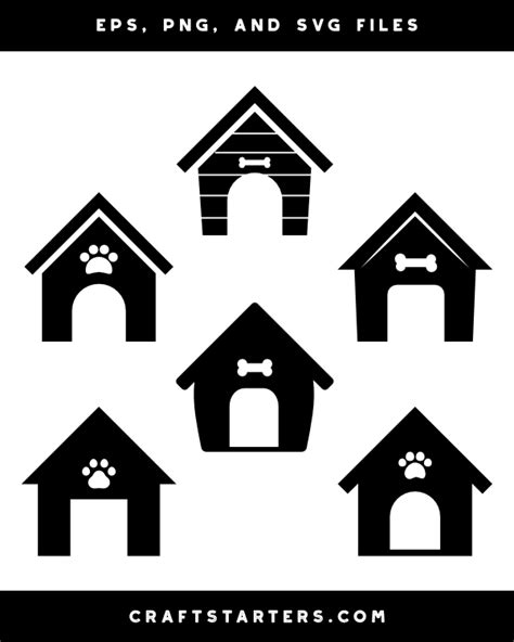 Dog House Silhouette Clip Art