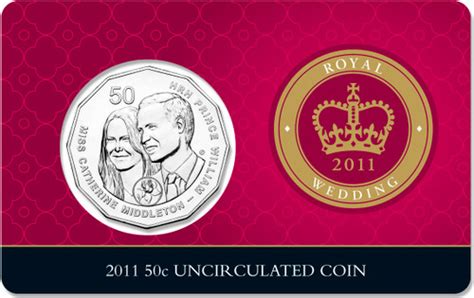 2011 50c Royal Wedding Uncirculated Coin - Town Hall Coins and Collectables