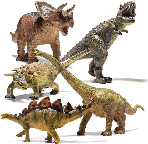 Buy Prextex Pack of 5 Jumbo Jurassic Dinosaur Set - 11” to 14” Large Realistic Dinosaurs Toys ...