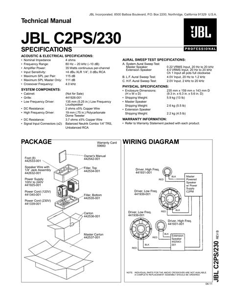 Jbl Jrx100 Wiring Diagram - Wiring Diagram