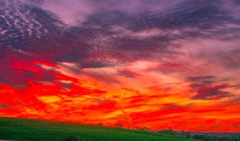 Red Sky Painting by John Simon