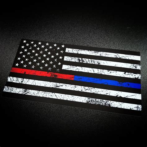 AMERICAN FLAG Rustic Red & Blue Stripe - Sticker