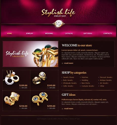 Jewelry Website Template #11701