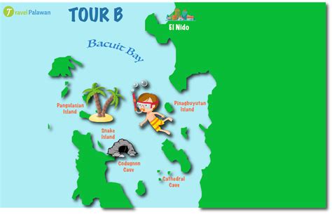 El Nido Tour B Map - Travel Palawan