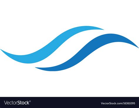 Water wave symbol and icon logo template Vector Image