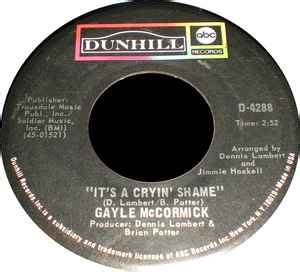 Gayle McCormick – It's A Cryin' Shame (1971, Santa Maria Pressing, Vinyl) - Discogs