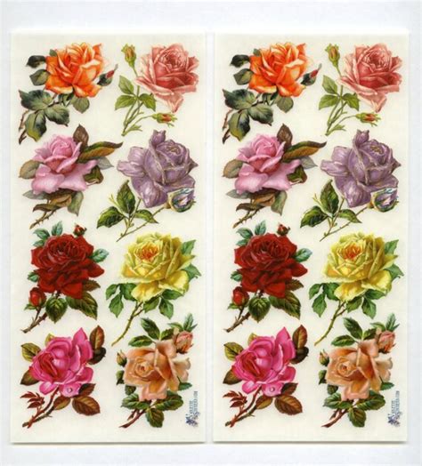 Rose STICKERS Roses Stickers Victorian Rose Stickers