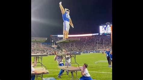 BYU Cougar mascot goes viral for amazing strength display