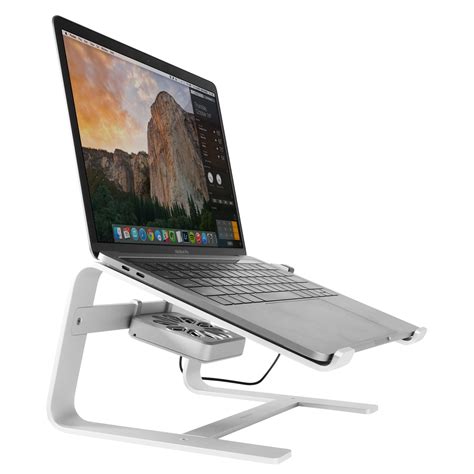 Macally Laptop Stand with Cooling Fan for Desk, Sturdy Aluminum Frame with Apple Finish, Quiet ...