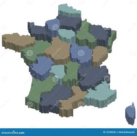 3d regions of france stock vector. Illustration of france - 13338546