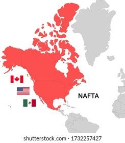 Map Nafta Countries Flags Stock Vector (Royalty Free) 1732257427 ...