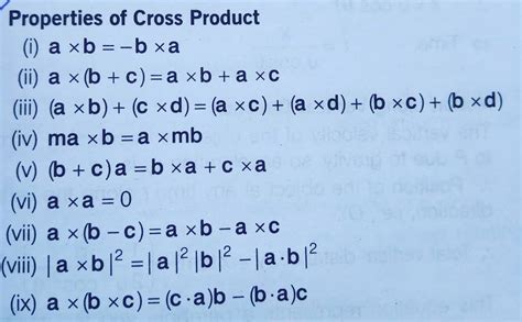 Blue sky PCM - Soem imp properties of cross / vector product