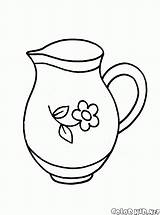 Jug Coloring Pages Water Pitcher Drawing Colouring Template Color  sketch template