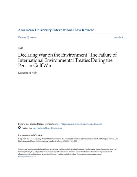 Declaring War on the Environment The Failure of International En ...