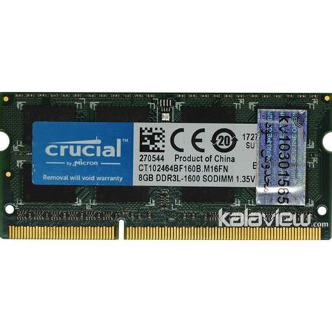 خرید و قیمت رم لپ تاپ کروشیال 8GB مدل DDR3L باس 1600MHZ-12800 چین CT102464BF160B.M16FN تایمینگ ...