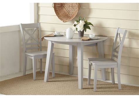 Simply Drop Leaf Table with 2 Chairs - Gray Nader's Furniture