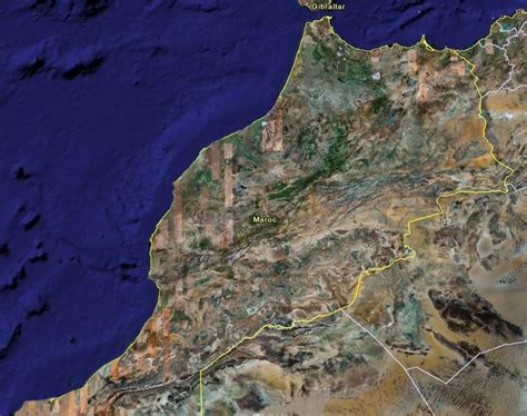 Le Maroc (vue satellite) - Photo de Le Maroc, cartographie - Voyage au Maroc