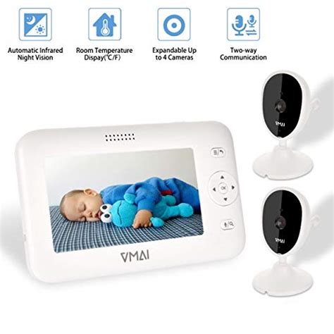 Video Baby Monitor, with Two Digital Cameras, 4.3” Screen, Auto Night ...