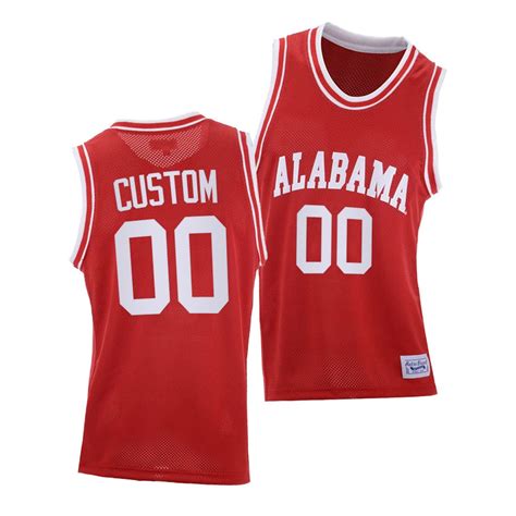 Men's Alabama Crimson Tide Custom Red 2021 Throwback College Basketball ...