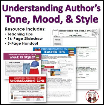 Authors Mood Tone and Style by Wise Guys | Teachers Pay Teachers