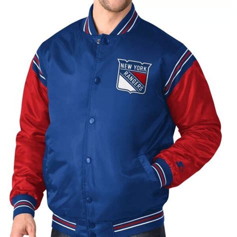 New York Rangers Jacket | Men's Starter Full-Snap Varsity Jacket