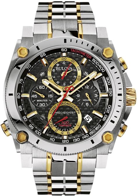 Bulova Men's Precisionist Two Tone Stainless Steel Chronograph Watch ...