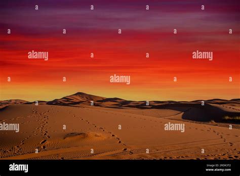 Sand dunes in the great Sahara desert in Morocco Stock Photo - Alamy