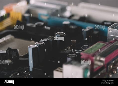 Closeup view of electronic circuit logic board Stock Photo - Alamy