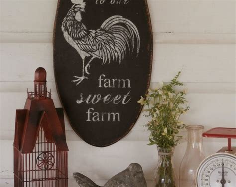 Welcome to Our Farm Sweet Farm Cedar Sign With Rooster - Etsy