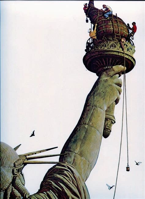 Vintage Norman Rockwell 11x15 #356 STATUE OF LIBERTY Cleaning July 6, 1946 | Norman rockwell ...