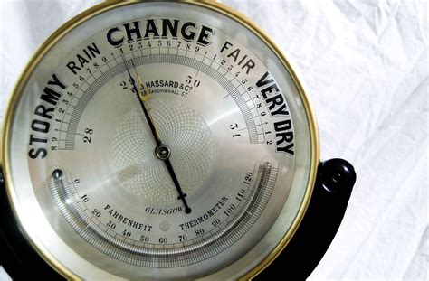 Huge Late Victorian 10" Dial Brass Aneroid Barometer on Ebonised stand by WJ Hassard Opticians ...