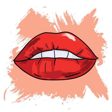 Cartoon Red Lips Vector | Lipstutorial.org