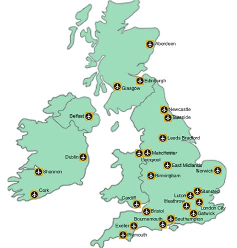 Blank Map Of Uk Airports