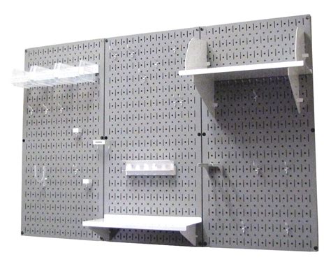 Gray Pegboard with White Peg-Board Accessories by Wall Control Storage Systems | Storage kits ...