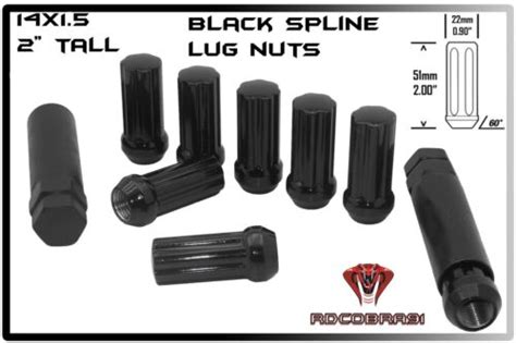 6 PC 14x1.5 BLACK SPLINE TRUCK LUG NUTS FITS FORD CHEVY GMC TOYOTA RAM + MORE | eBay