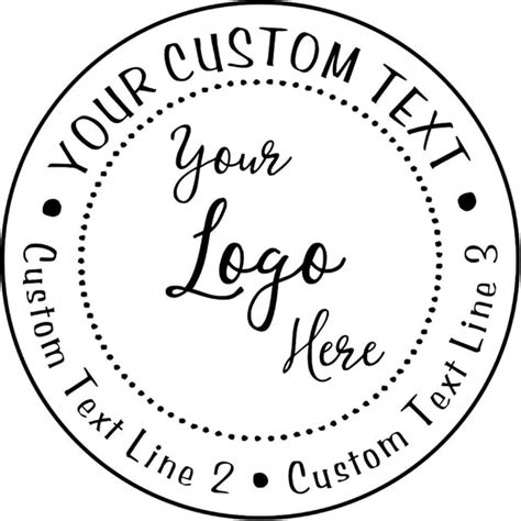 Custom Logo Round Stamp - 3 Lines of Text - Self-Inking Stamper ...