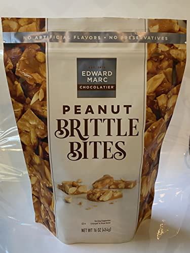 Edward Marc chocolatier peanut brittle bites, 1.0 Fl Oz - Sweetsandnibbles