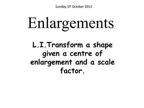 Enlargements worksheet