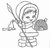 Eskimo People Coloring Pages Sketch Page sketch template