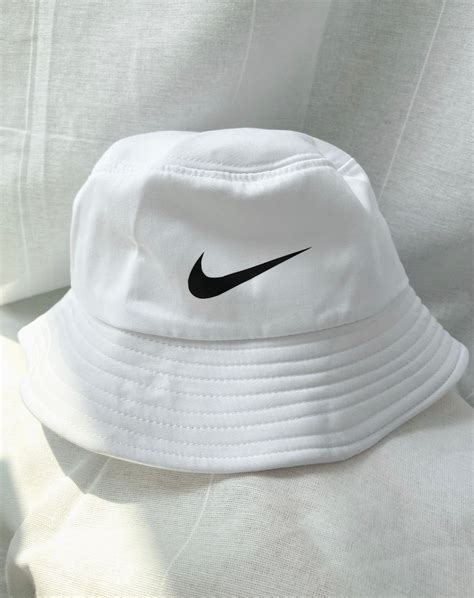 White Nike Inspired Logo Bucket Hat | Etsy