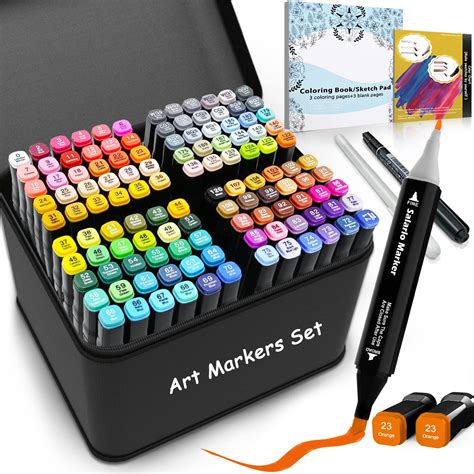 Buy Salarlo 123 Colors Alcohol Art Markers for Artist Drawing,Dual Tip ...