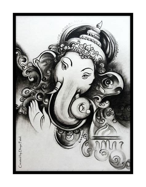 Ganesha Charcoal Painting | Malen und zeichnen, Zeichnungen, Zeichnen