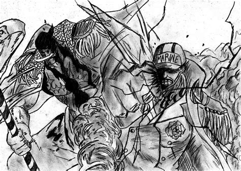 Whitebeard vs Akainu by Zerroxel on DeviantArt