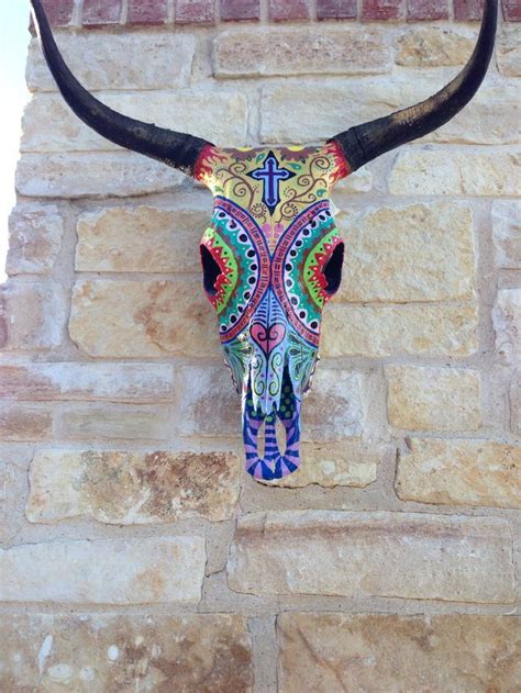 Painted cow skulls, Cow skull decor, Cow skull art