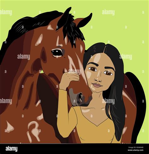 Native american long hair Stock Vector Images - Alamy