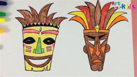 How to draw a tiki mask 1 | Painting for kids | Art for kids - YouTube