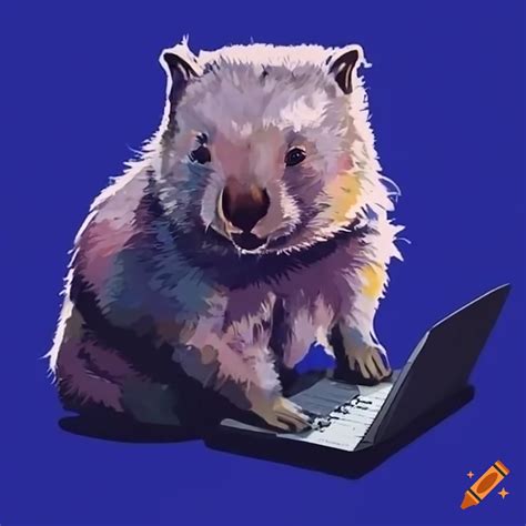 Wombat using a laptop on Craiyon