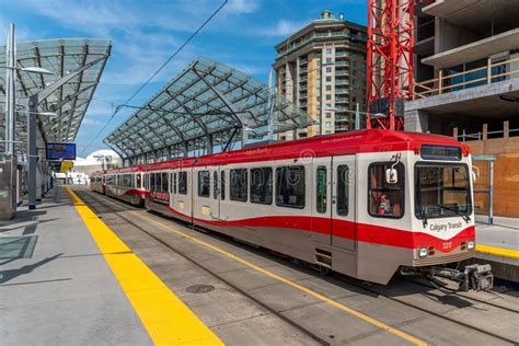 C-Train in Downtown Calgary, Alberta Editorial Stock Photo - Image of ...