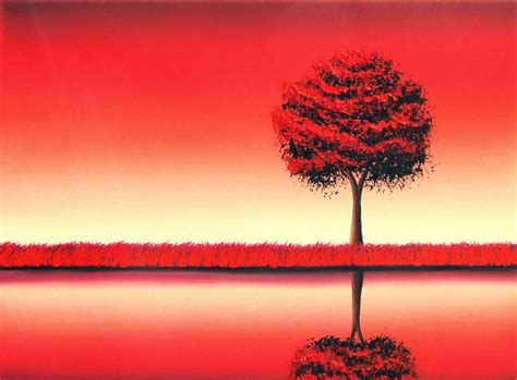 Bing Art by Rachel Bingaman: Red Tree Oil Painting, Tree Art Landscape Painting, Contemporary ...